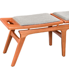 Banco Espaço Gourmet  Pluna 130cm Madeira Maciça | Linho Cinz